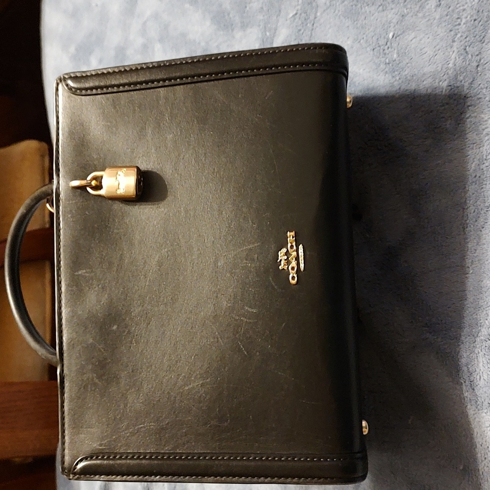 Coach Zoe Small Carryall satchel in Black leather. Excellent used condition.